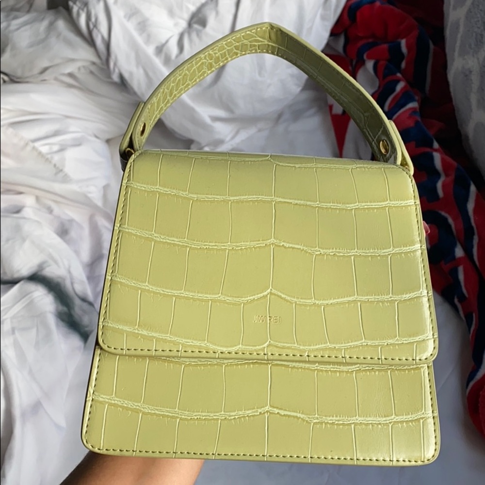 NWOT Green Crossbody Bag with Croc Texture